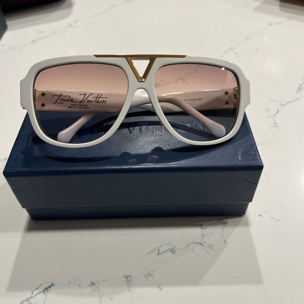 Louis Vuitton white and gold glasses